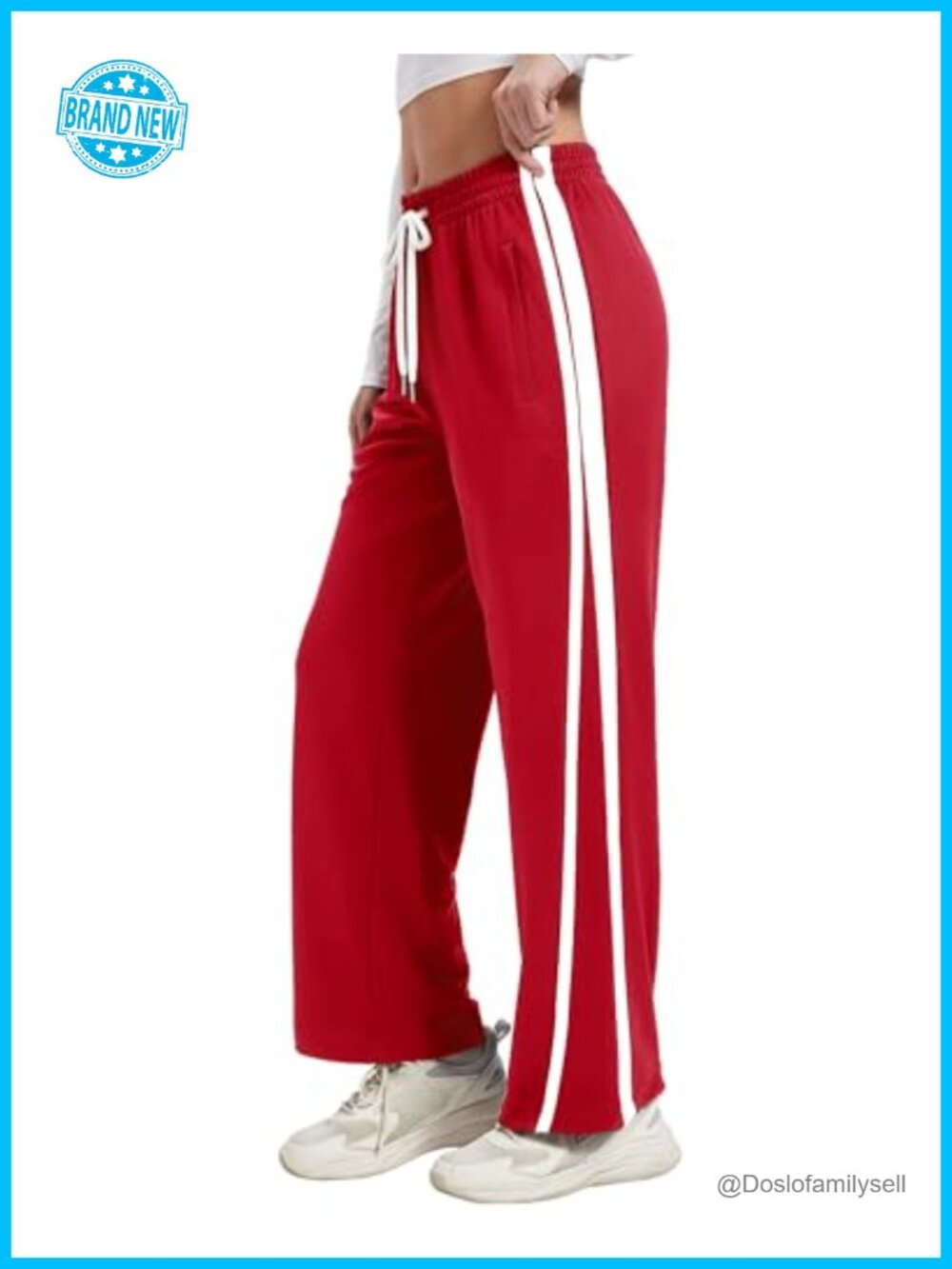 Womens Track Pants Straight Leg Sweatpants Striped Jogging Workout Pants Zipper